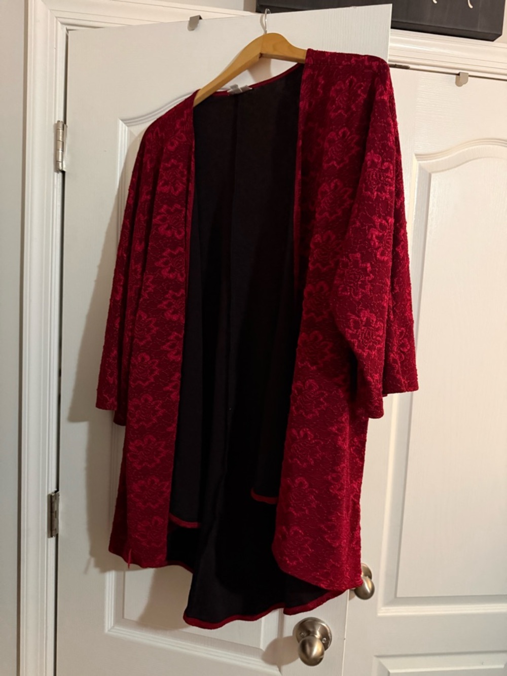 LuLaRoe essential cardigan, red textured, size XL (16-18)